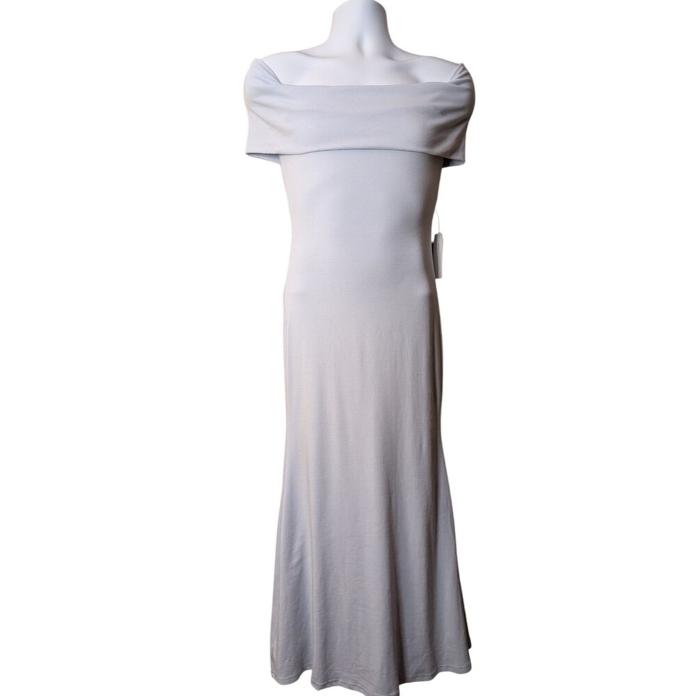 NWT Worth Collective Monroe Maxi Dress in Blue Bump friendly size Small knit